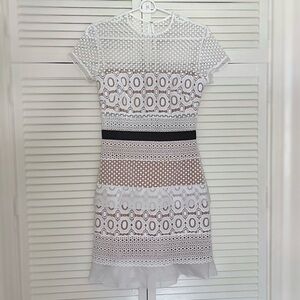 Self-Portrait White Lace Mini Dress US Size 4
